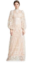 Sandra Mansour Tulle Long Sleeve Dress