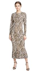 Norma Kamali Long Sleeve Crew Fishtail Dress