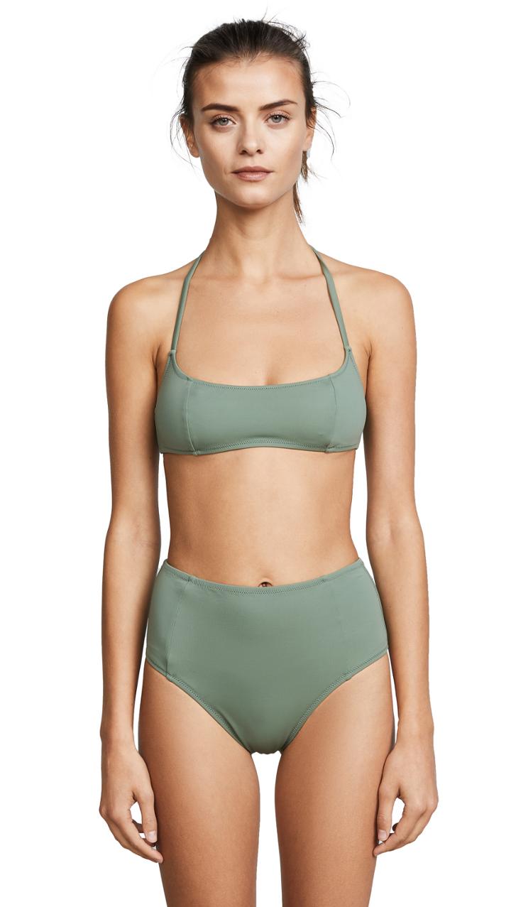 Solid Striped Swim Team Jessica Bikini Top