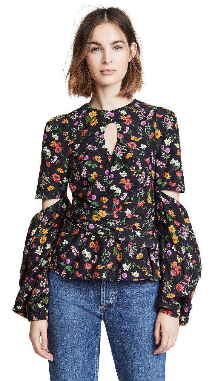 Hellessy Celeste Keyhole Floral Blouse