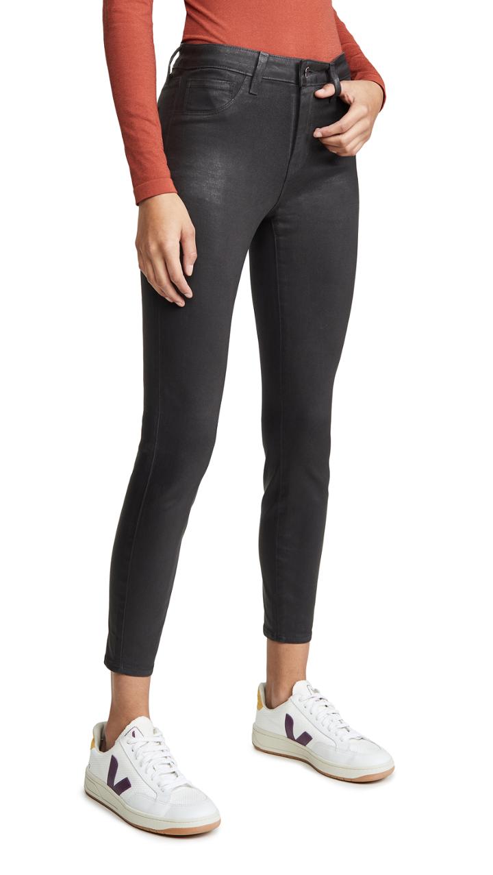 L Agence Margot High Rise Coated Skinny Jeans