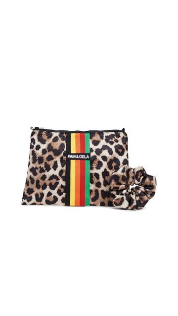 Pam Gela Leopard Makeup Case And Scrunchie