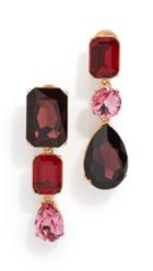 Oscar De La Renta Bold Crystal Clip On Earrings