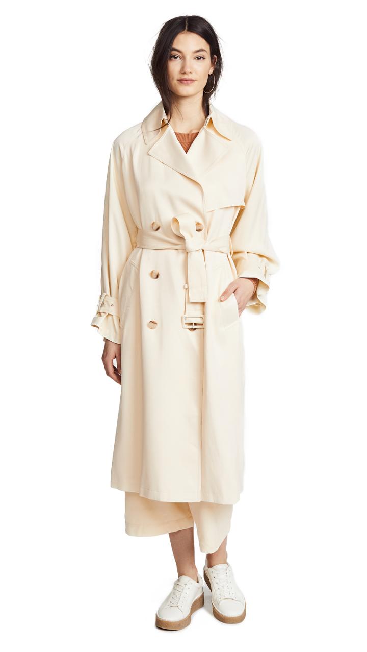 Vince Drapey Satin Trench Coat