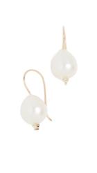 Mizuki Small Pearl Diamond Drop Earrings