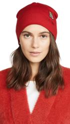Moschino Red Bear Patch Beanie