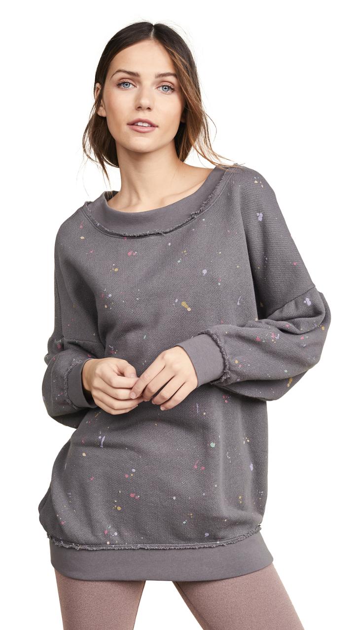 Free People Make It Count Printed Sweatshirt