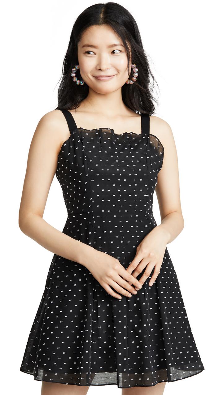 Rebecca Taylor Sleeveless Birdseye Dot Dress
