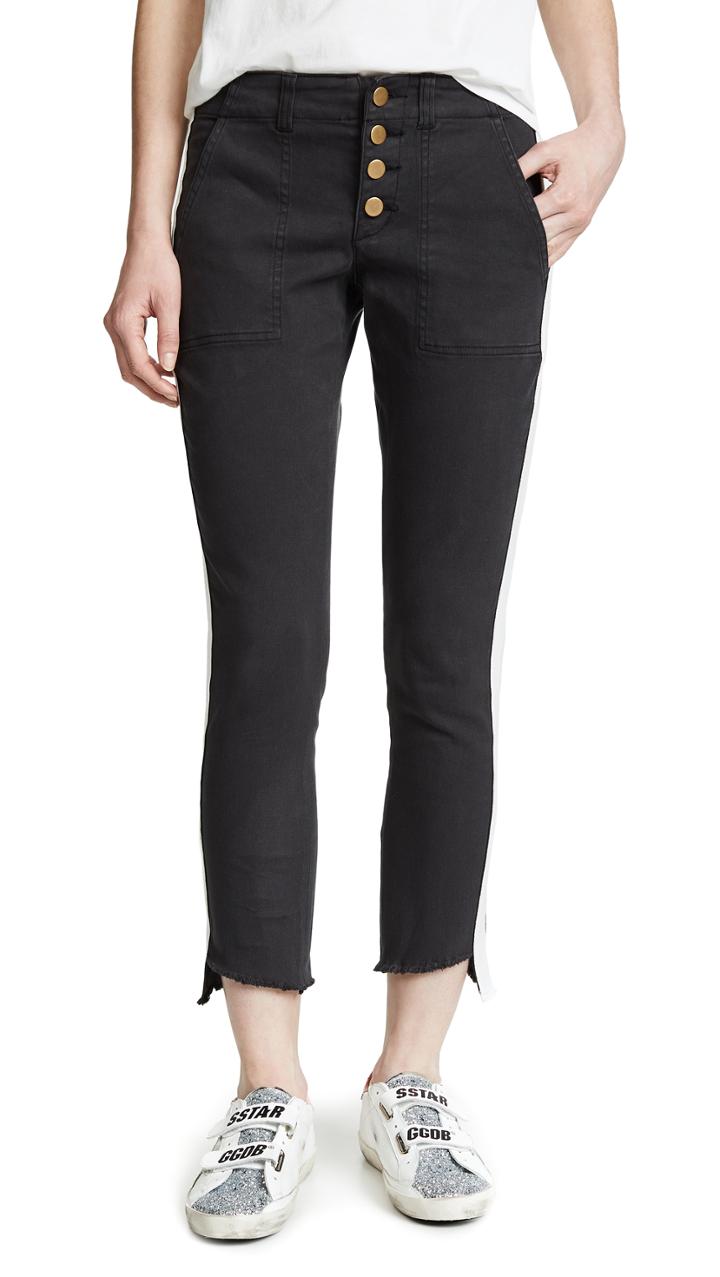 Pam Gela Step Hem Pants With Double Stripe