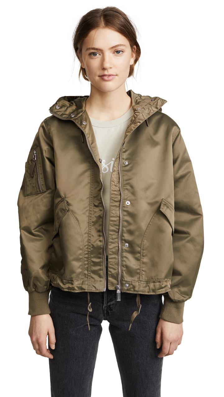 Hunter Boots Drawstring Bomber Jacket