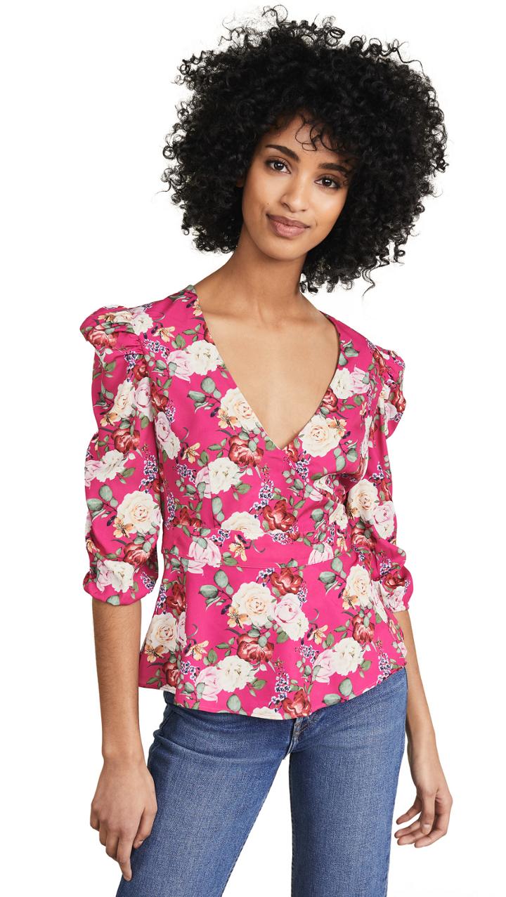 Valencia Vine Floral Wrap Top