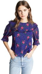 Leur Logette Dot Rose Silk Blouse