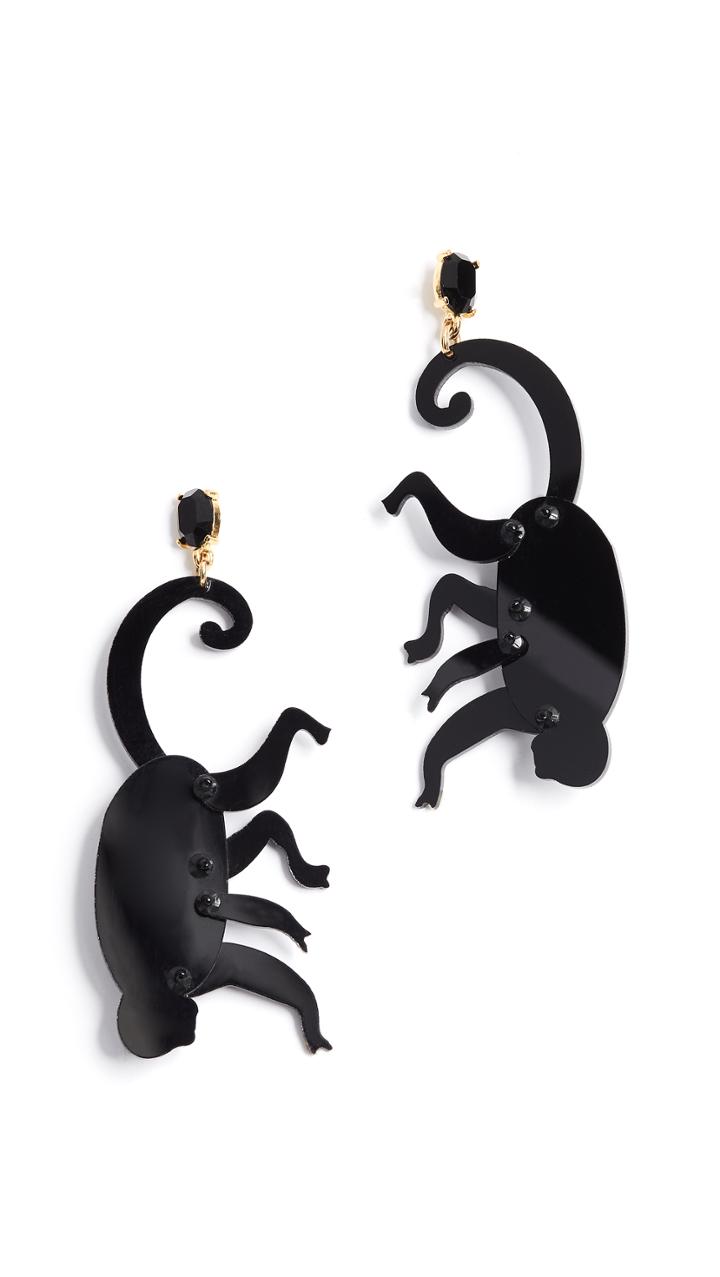 Oscar De La Renta Small Raffia Disk Earrings