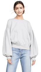 Frame Shirred Sleeve Sweatshirt