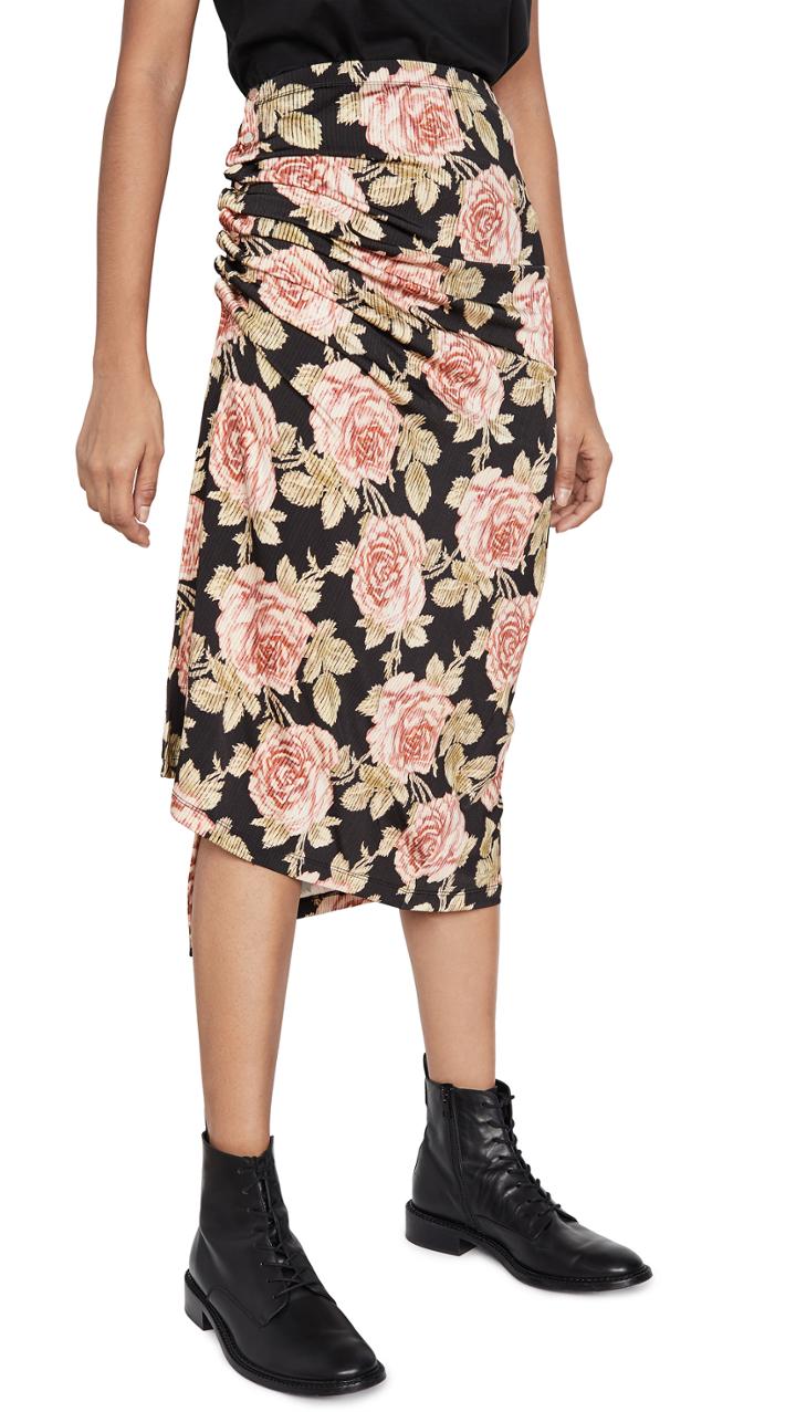 Paco Rabanne Black Roses Skirt