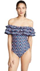 Kate Spade New York Botany Bay One Piece Swimsuit With Ruffles