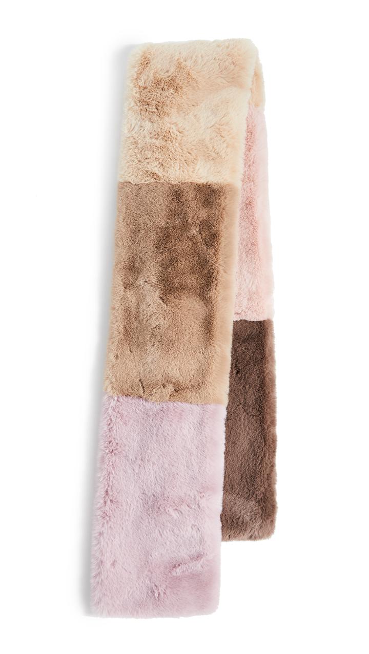Jocelyn Faux Fur Wide Colorblock Scarf