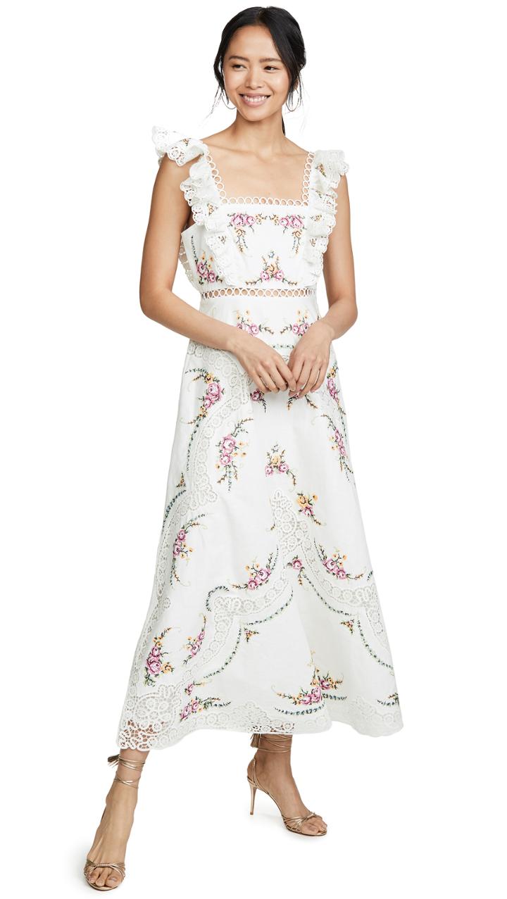 Zimmermann Allia Cross Stitch Long Dress