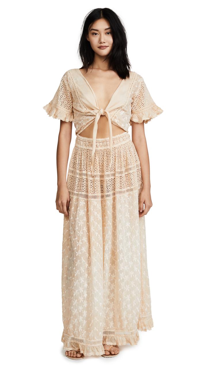 Sunday Saint Tropez Oreka Tie Front Maxi Dress