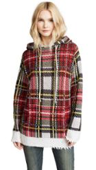 R13 Plaid Cashmere Hooded Sweater