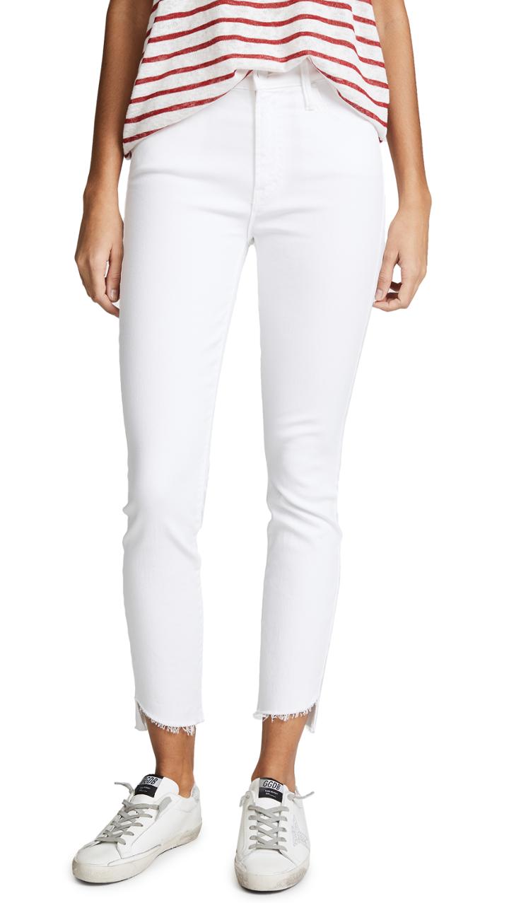 Mother The Stunner Jeans With Zip Ankle Step Fray