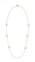 Tory Burch Rope Clover Rosary Necklace