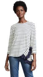 Clu Side Ruffle Striped Top
