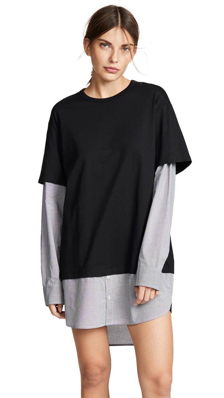 T By Alexander Wang Gingham Shirting Dress