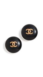What Goes Around Comes Around Chanel Button Clip On Earrings