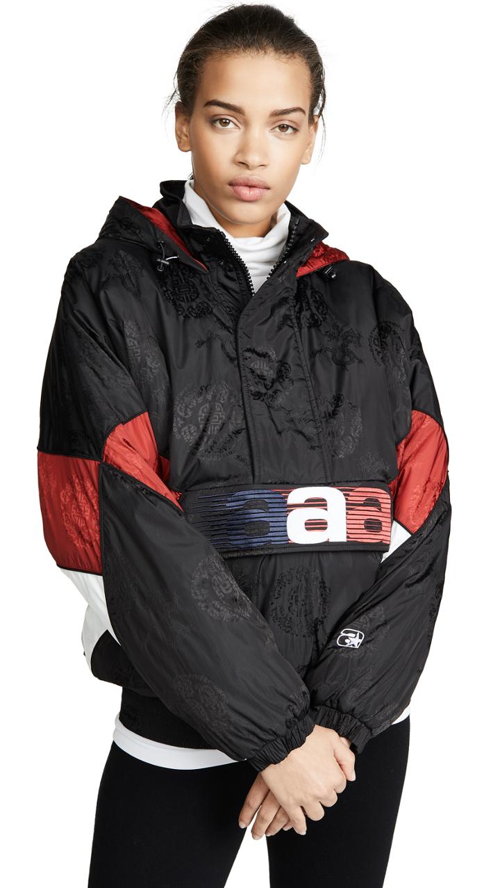Alexander Wang 1 2 Zip Windbreaker Jacket With Embroidery