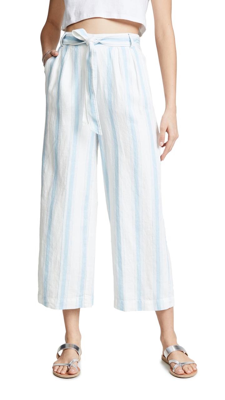 Frame High Waist Striped Clean Pants