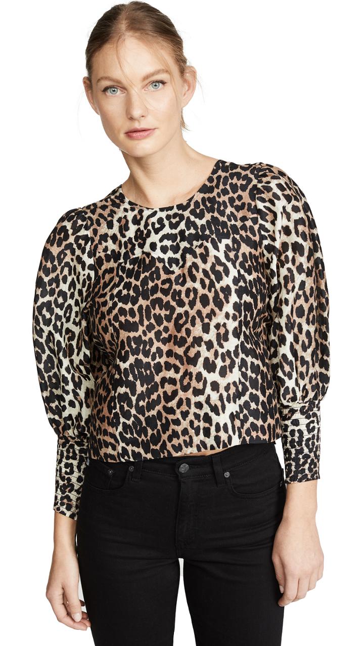 Ganni Silk Linen Top