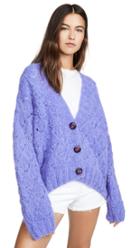 Michaela Buerger Alpaca Crochet Cropped Pearl Cardigan