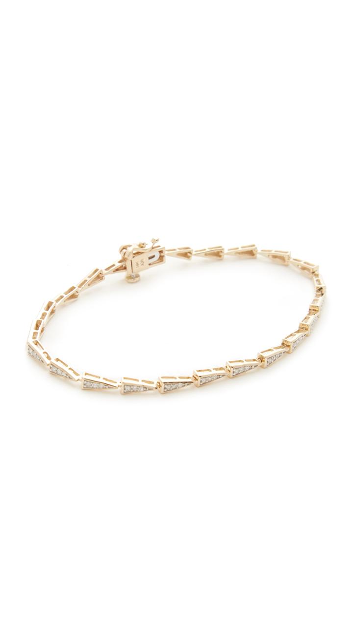 Adina Reyter 14k Gold Pave Triangle Tennis Bracelet