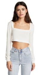 Victor Glemaud Cropped Ballet Tie Long Sleeve Sweater