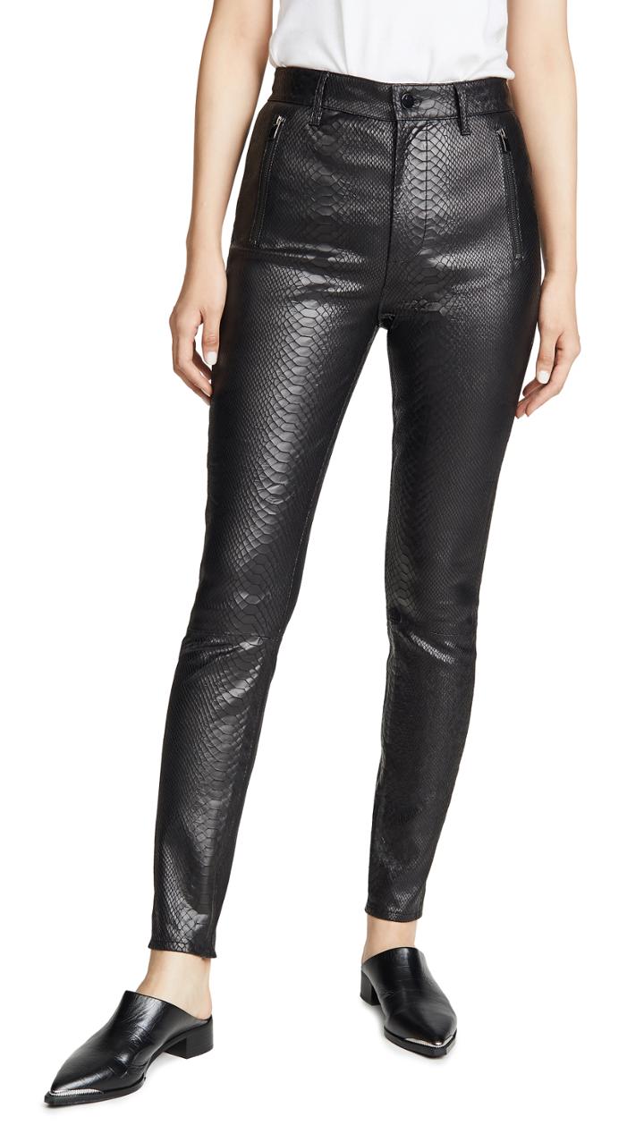 J Brand Lora Super High Rise Leather Skinny Pants
