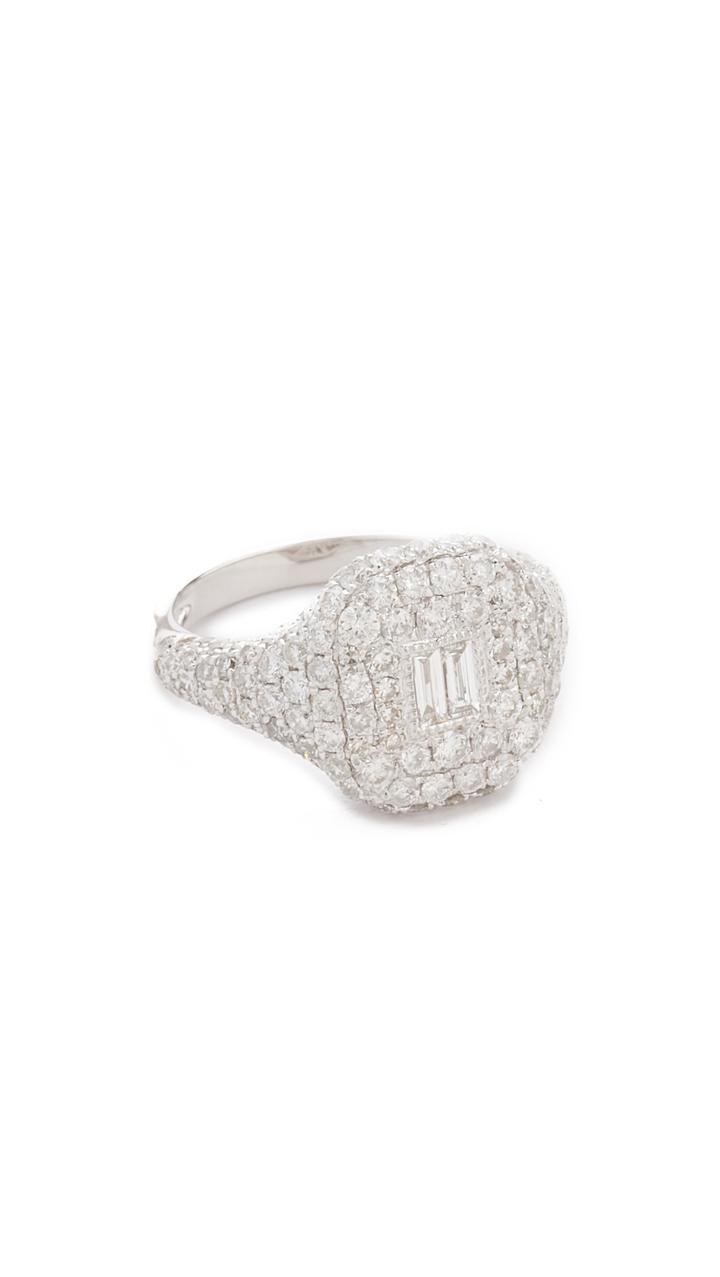 Shay 18k White Gold Pave Essential Diamond Pinky Ring