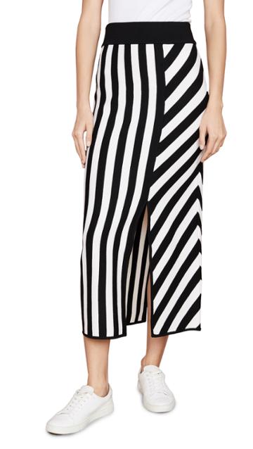 Victor Glemaud Striped Mid Length Skirt