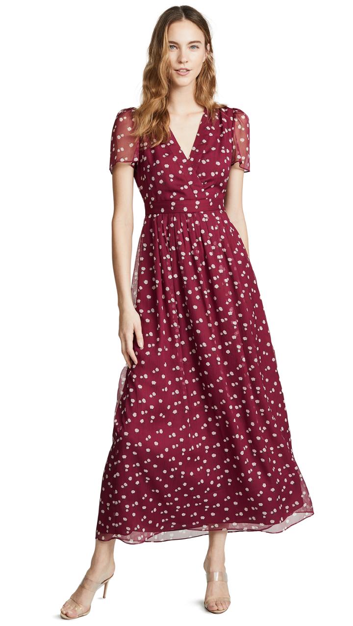 Wayf Rhoda Pleated Faux Wrap Dress