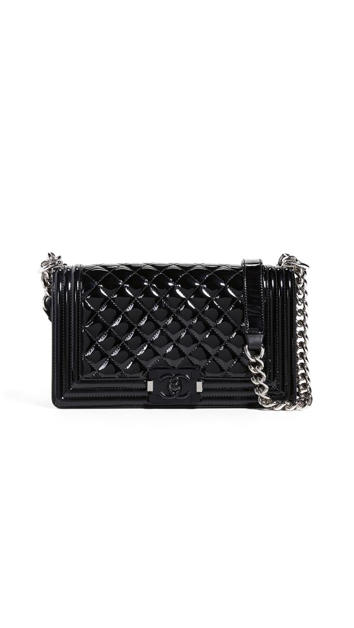 What Goes Around Comes Around Chanel Patent Medium Boy Bag