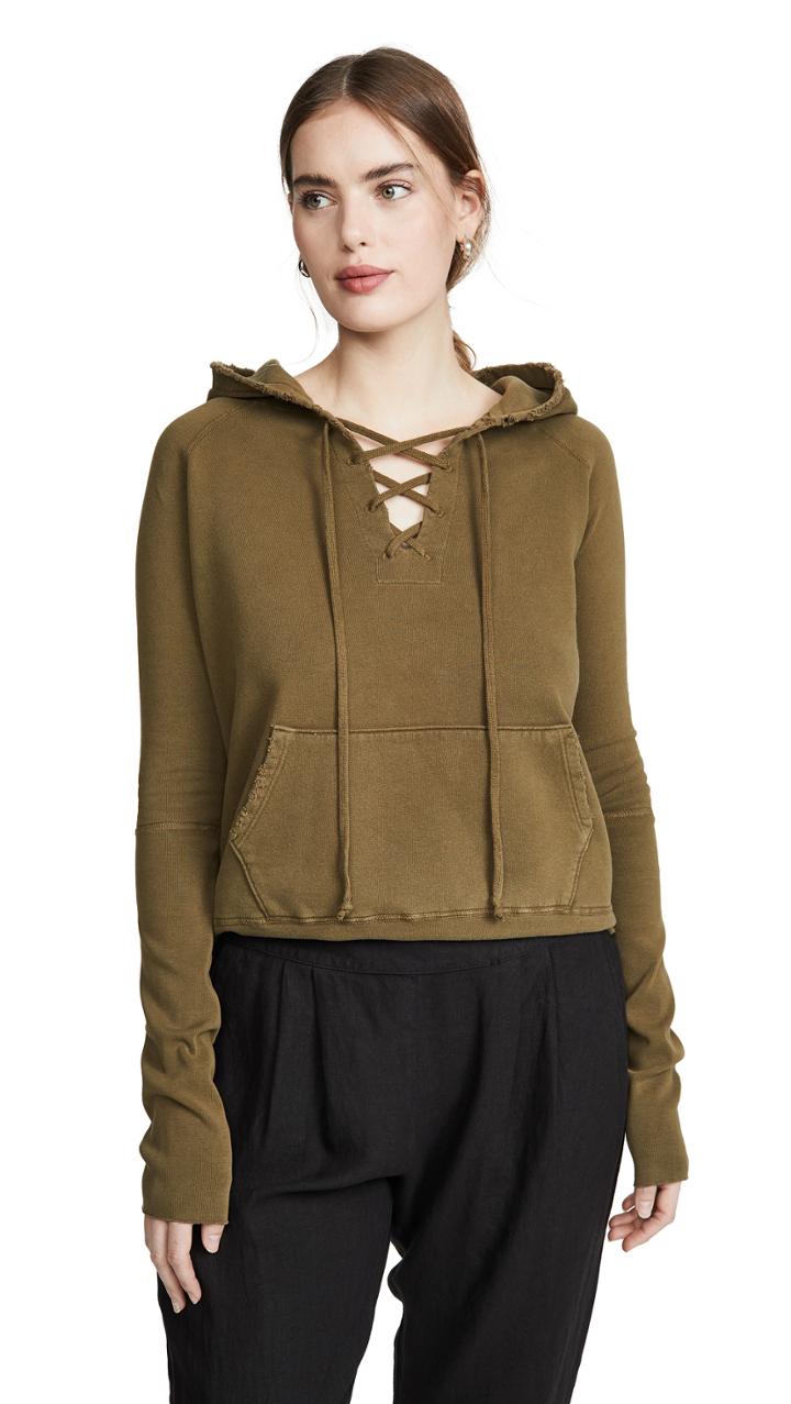 Nili Lotan Fletcher Lace Up Hoodie