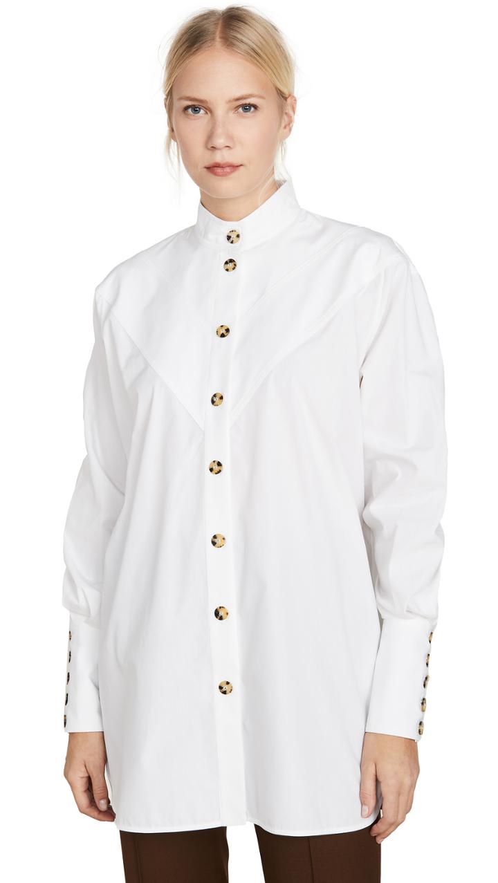 Ellery Puzzo V Paneled Neck Shirt