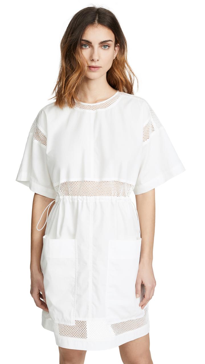 Proenza Schouler Pswl Short Sleeve Drawstring Dress