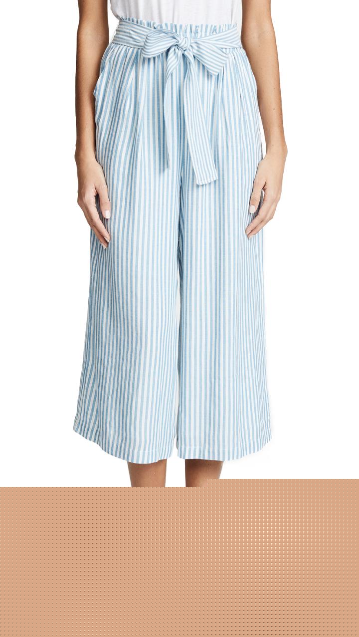 Jonathan Simkhai Classic Denim Ruffle Top Wide Leg Jumpsuit