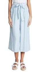 Jonathan Simkhai Classic Denim Ruffle Top Wide Leg Jumpsuit