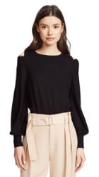 Vince Overlap Shoulder Slit Sweater