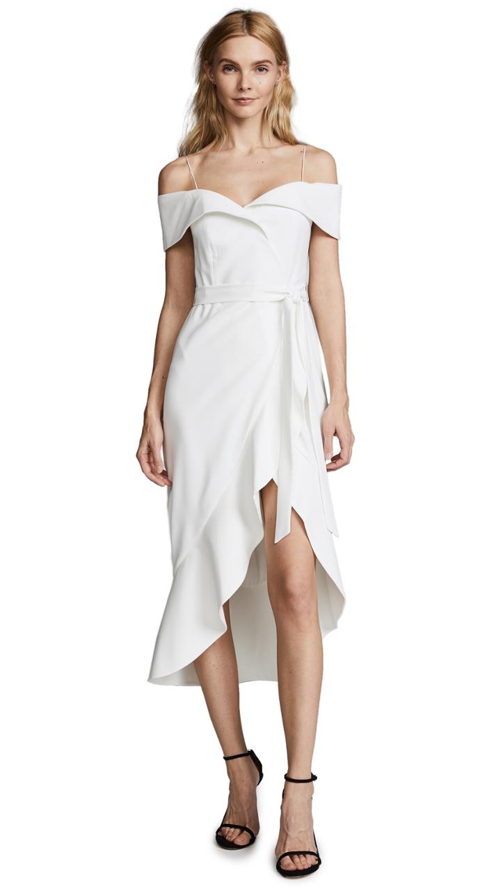 Alice Olivia Josie Off Shoulder Wrap Dress