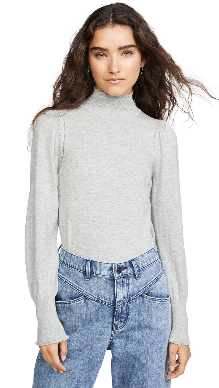 La Vie Rebecca Taylor Cozy Cotton Turtleneck Pullover