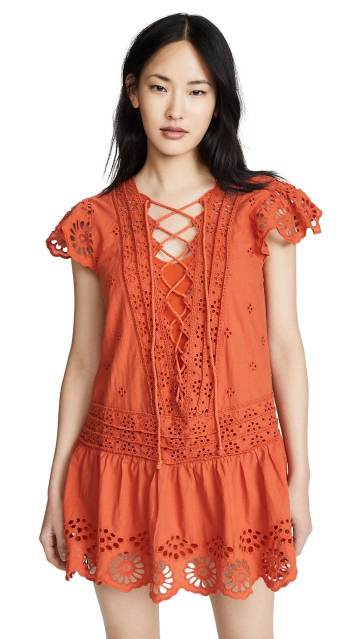 Free People Esperanza Eyelet Mini Dress