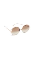 Linda Farrow Luxe Double Frame Round Sunglasses